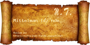 Mittelman Tünde névjegykártya